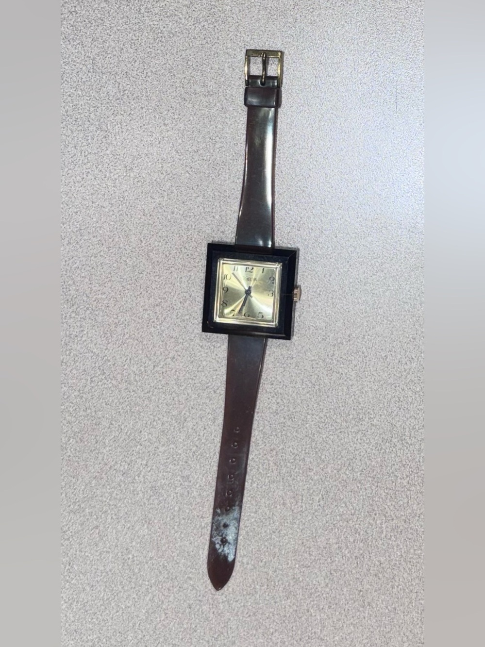 Vintage MCM Lord Nelson Acrylic Classic Brown Square-Dial Women's Watch
